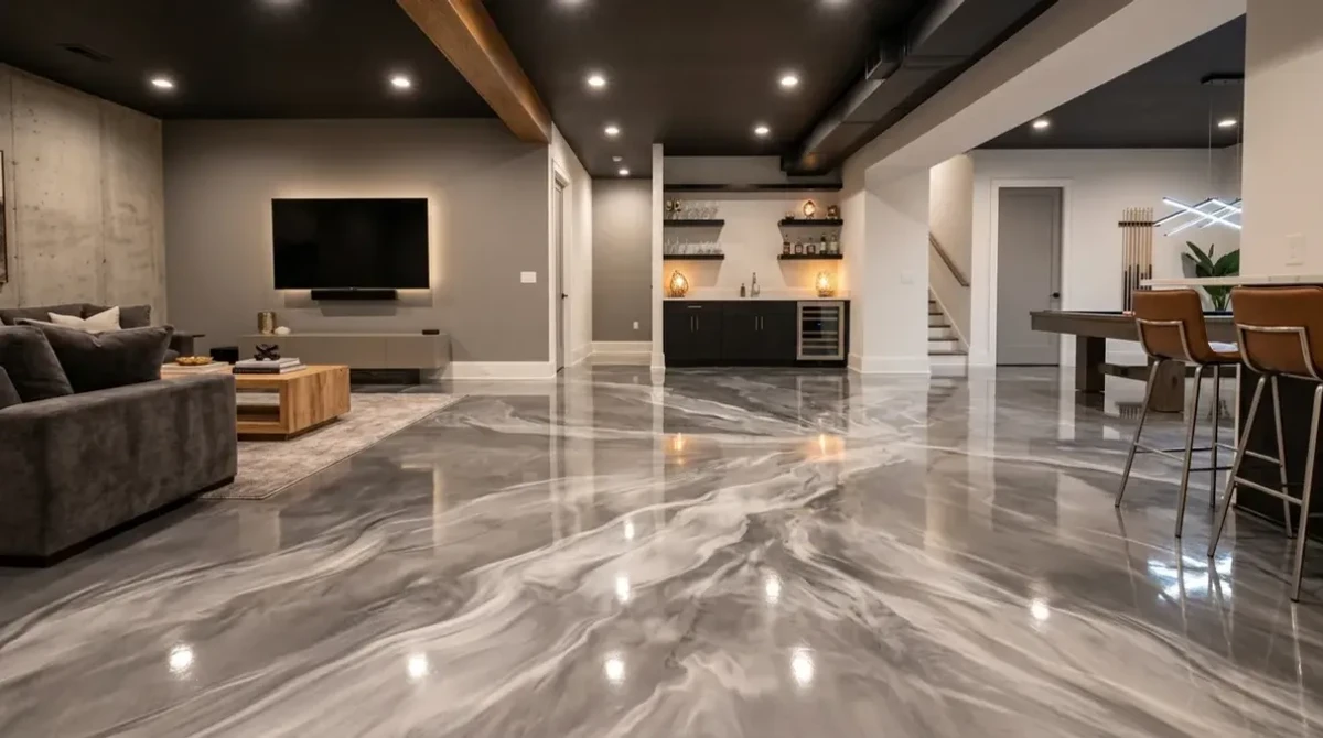 Concrete Masters v2 Metallic Epoxy Flooring in Piedmont Heights, Atlanta